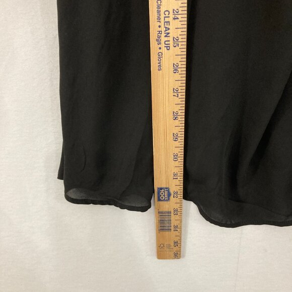 New Torrid Plus Size 4X Black Georgette Tie-Front Blouse Soft Flowy Preppy - Picture 8 of 11